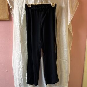 Women's Black Pants with Olive Tie-Dye Stripes